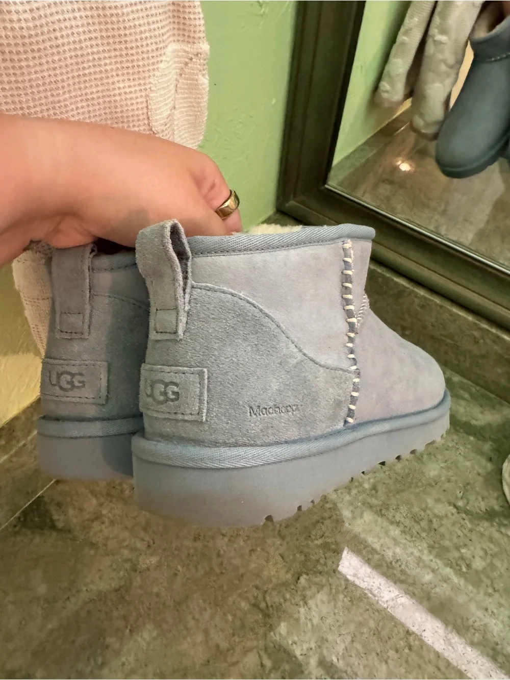 Blue MadHappy x Ugg mini boots